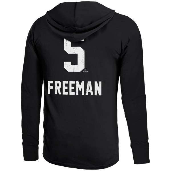 Los Angeles Dodgers Freddie Freeman Majestic Threads Black 2025 World Series Champions Name & Number Lightweight Hoodie