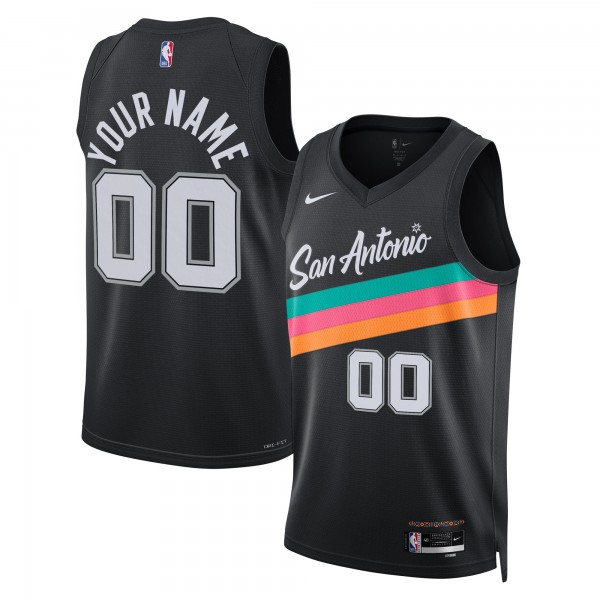 Именная джерси San Antonio Spurs Nike Unisex 2025/26 City Edition Swingman - Black