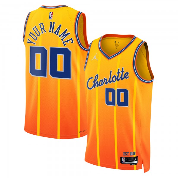 Именная джерси Charlotte Hornets Jordan Brand Unisex 2025/26 City Edition Swingman - Orange