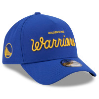 Бейсболка Unisex Golden State Warriors New Era x Malbon Golf Royal 9FORTY A-Frame