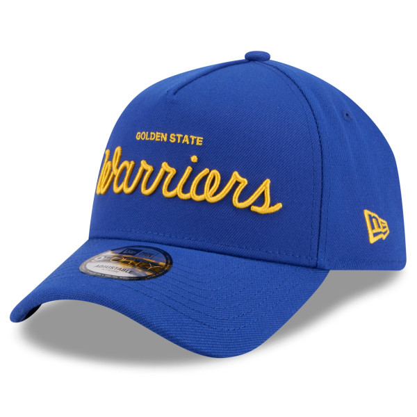 Бейсболка Unisex Golden State Warriors New Era x Malbon Golf Royal 9FORTY A-Frame