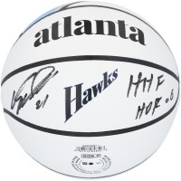 Dominique Wilkins Atlanta Hawks Autographed Fanatics Authentic Wilson City Edition 2024-25 Collector Basketball with HHF & HOF 06 Inscriptions