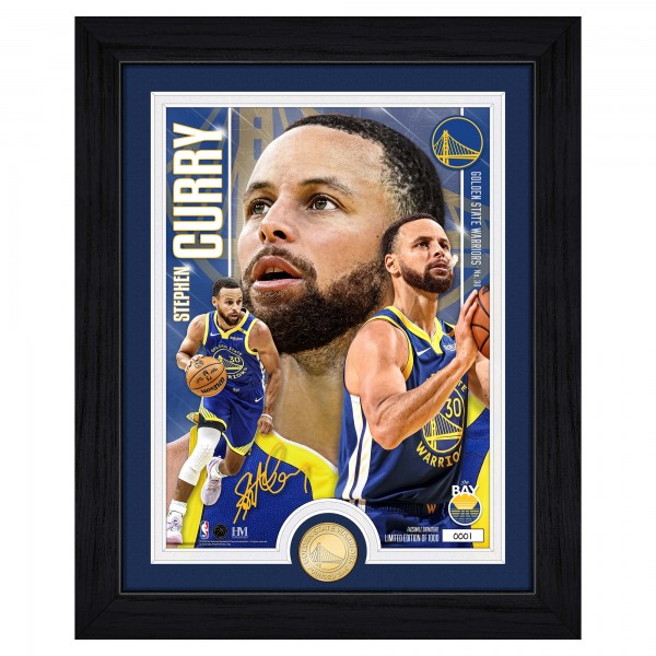 Golden State Warriors Stephen Curry Highland Mint Limited Edition Artist Proof Bronze Coin Photo Mint