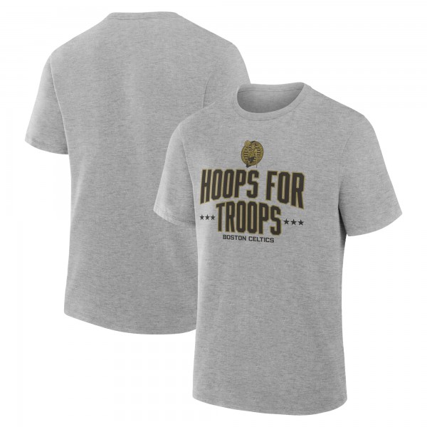 Boston Celtics Gray Hoops For Troops T-Shirt