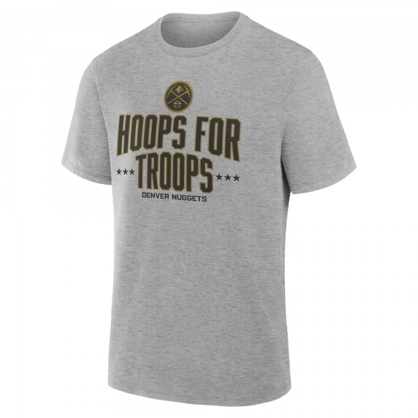 Denver Nuggets Gray Hoops For Troops T-Shirt
