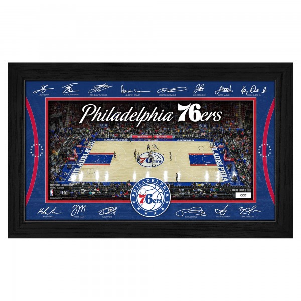 Philadelphia 76ers Highland Mint 2025 Facsimile Signature Court Framed Picture