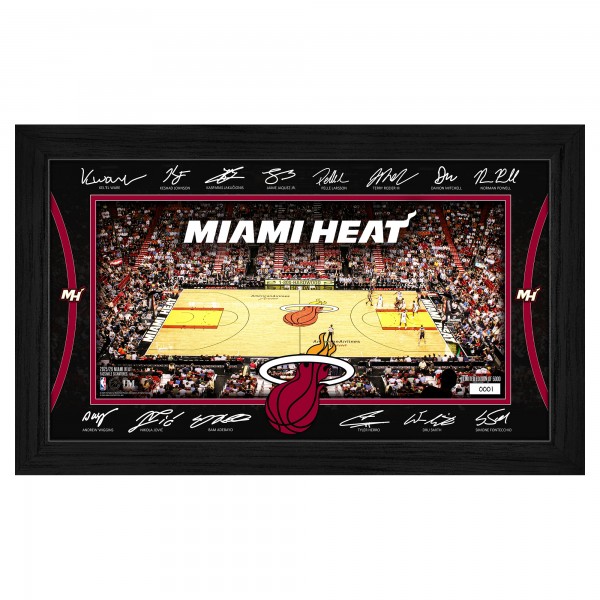 Miami Heat Highland Mint 2025 Facsimile Signature Court Framed Picture