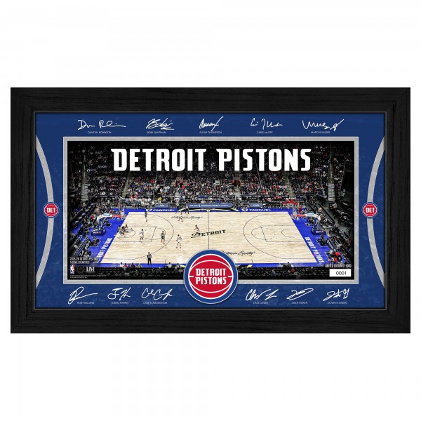 Detroit Pistons Highland Mint 2025 Facsimile Signature Court Framed Picture