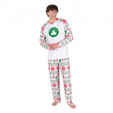 Boston Celtics Concepts Sport White Tidings All-Over Print Knit Long Sleeve Top & Pants Set