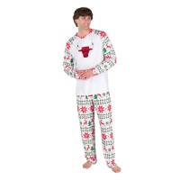 Chicago Bulls Concepts Sport White Tidings All-Over Print Knit Long Sleeve Top & Pants Set