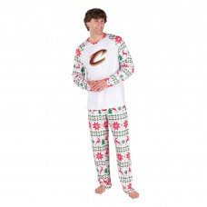 Cleveland Cavaliers Concepts Sport White Tidings All-Over Print Knit Long Sleeve Top & Pants Set