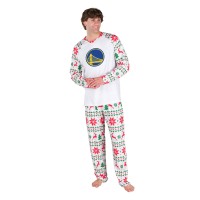 Golden State Warriors Concepts Sport White Tidings All-Over Print Knit Long Sleeve Top & Pants Set
