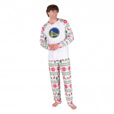 Golden State Warriors Concepts Sport White Tidings All-Over Print Knit Long Sleeve Top & Pants Set
