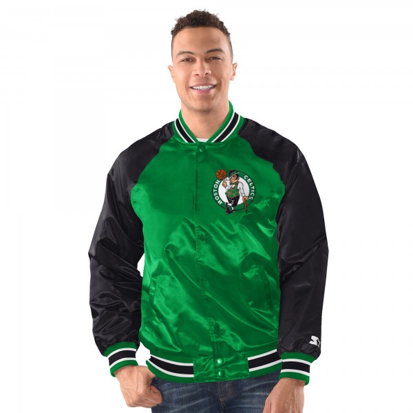 Boston Celtics Starter Kelly Green/Black Inductee Raglan Full-Snap Varsity Jacket
