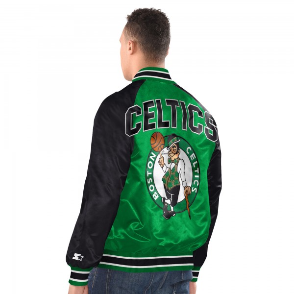 Boston Celtics Starter Kelly Green/Black Inductee Raglan Full-Snap Varsity Jacket