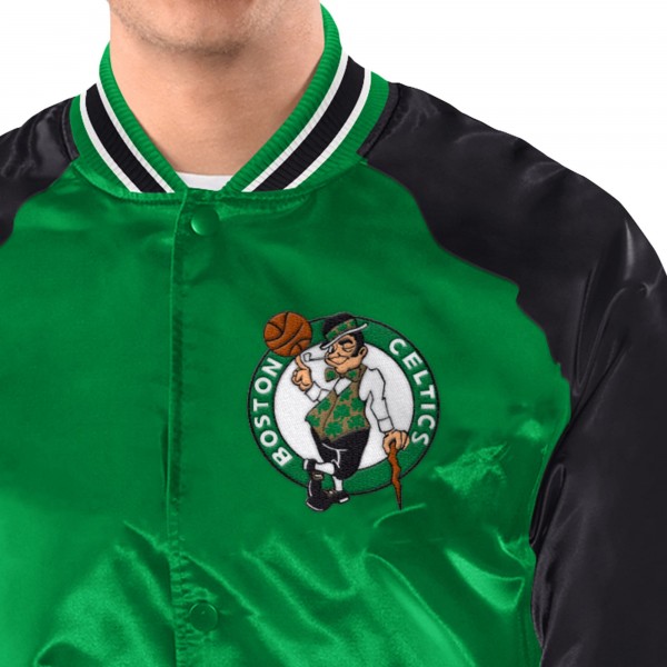 Boston Celtics Starter Kelly Green/Black Inductee Raglan Full-Snap Varsity Jacket
