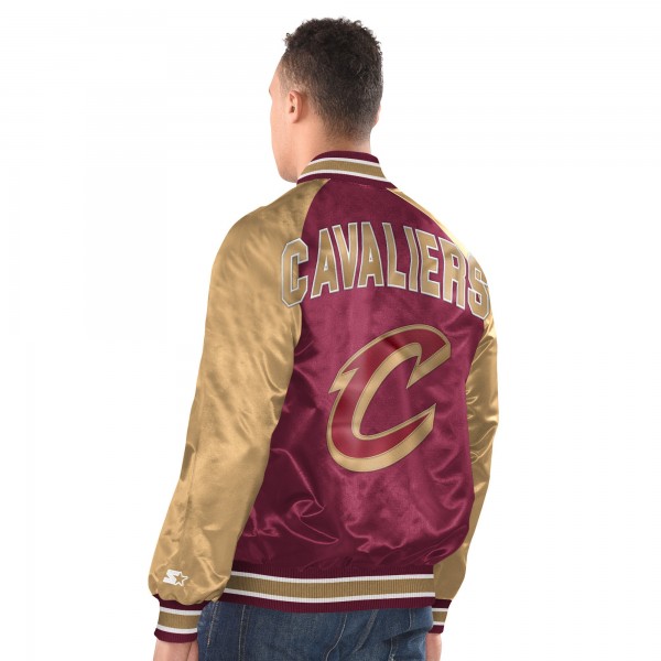 Cleveland Cavaliers Starter Wine/Gold Inductee Raglan Full-Snap Varsity Jacket