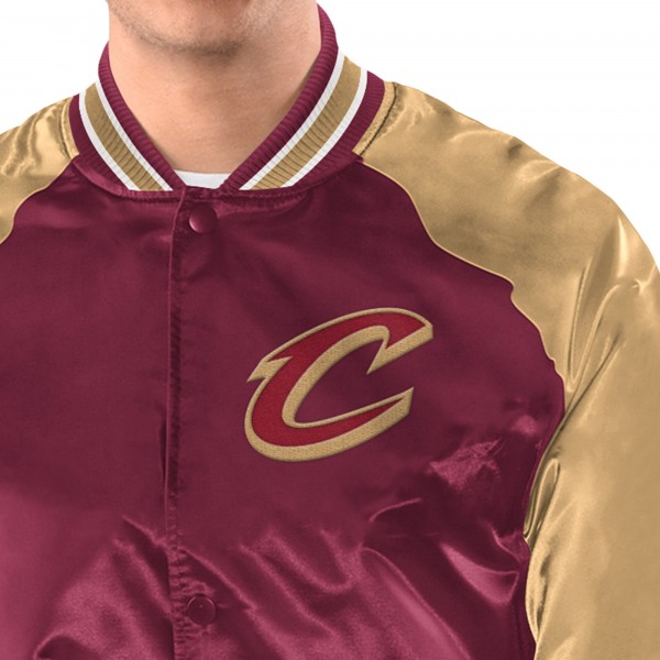 Cleveland Cavaliers Starter Wine/Gold Inductee Raglan Full-Snap Varsity Jacket