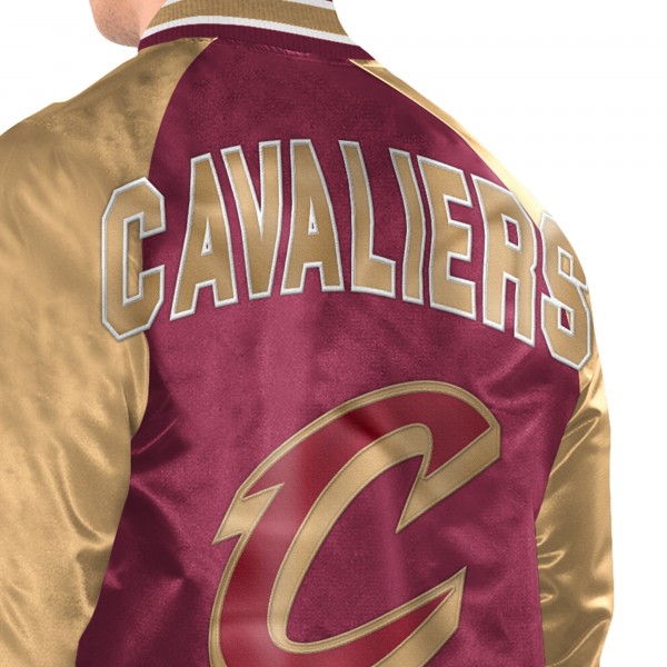 Cleveland Cavaliers Starter Wine/Gold Inductee Raglan Full-Snap Varsity Jacket