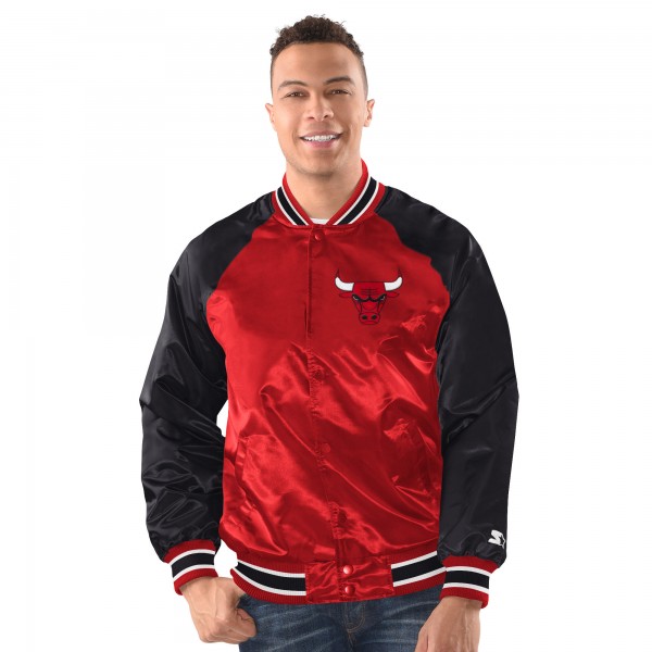 Chicago Bulls Starter Red/Black Inductee Raglan Full-Snap Varsity Jacket