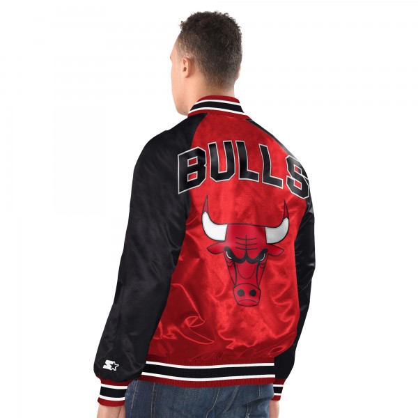 Chicago Bulls Starter Red/Black Inductee Raglan Full-Snap Varsity Jacket