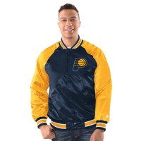 Indiana Pacers Starter Navy/Gold Inductee Raglan Full-Snap Varsity Jacket