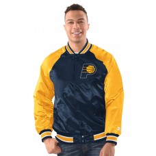 Indiana Pacers Starter Navy/Gold Inductee Raglan Full-Snap Varsity Jacket