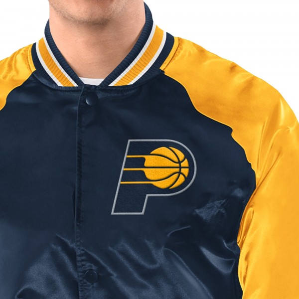 Indiana Pacers Starter Navy/Gold Inductee Raglan Full-Snap Varsity Jacket