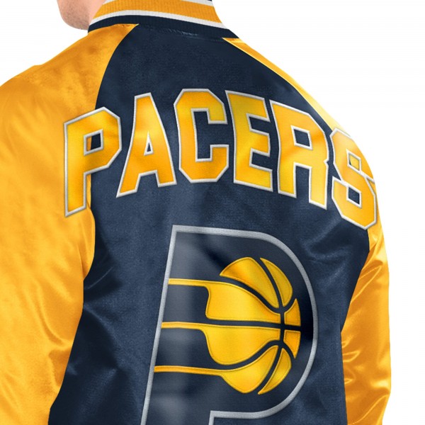 Indiana Pacers Starter Navy/Gold Inductee Raglan Full-Snap Varsity Jacket