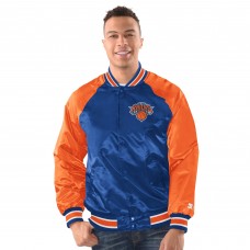 New York Knicks Starter Blue/Orange Inductee Raglan Full-Snap Varsity Jacket