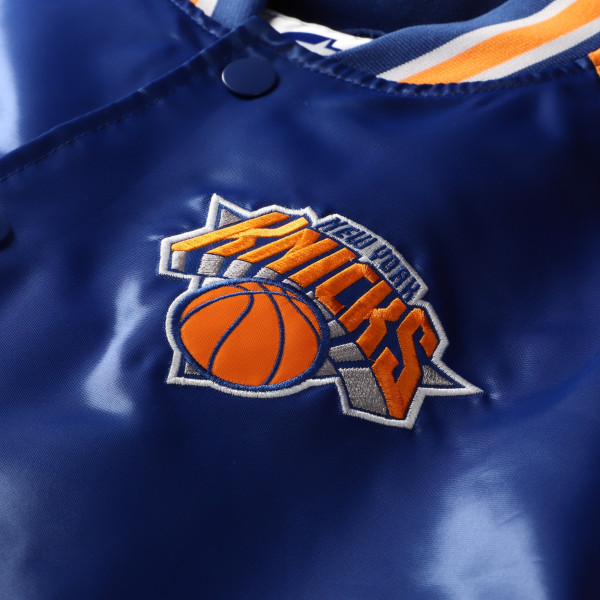Куртка New York Knicks Starter Blue/Orange Inductee Raglan Full-Snap Varsity