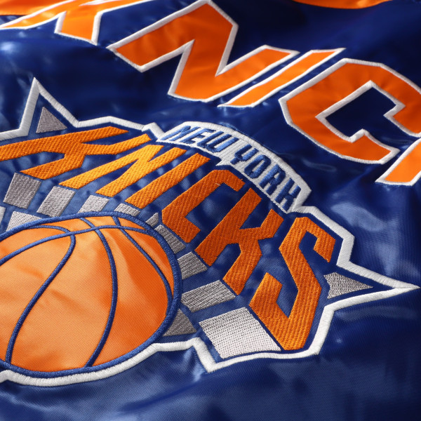 Куртка New York Knicks Starter Blue/Orange Inductee Raglan Full-Snap Varsity