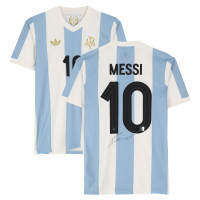 Джерси с автографом Lionel Messi Argentina National Team Fanatics Authentic 2024-25 50th Anniversary Home adidas - FIFA Hologram
