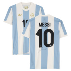 Джерси с автографом Lionel Messi Argentina National Team Fanatics Authentic 2024-25 50th Anniversary Home adidas - FIFA Hologram