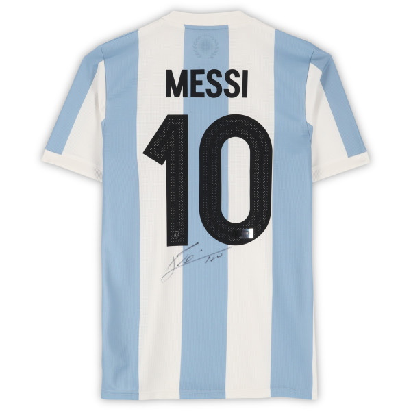 Джерси с автографом Lionel Messi Argentina National Team Fanatics Authentic 2024-25 50th Anniversary Home adidas - FIFA Hologram