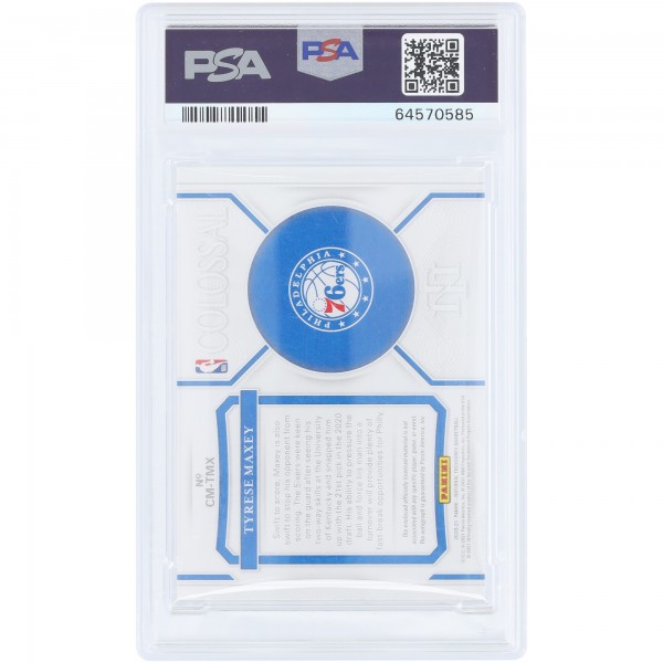 Tyrese Maxey Philadelphia 76ers Autographed 2020-21 Panini Treasures Colossal Material Relic #CM-TMX #38/49 PSA Authenticated 9 Rookie Card