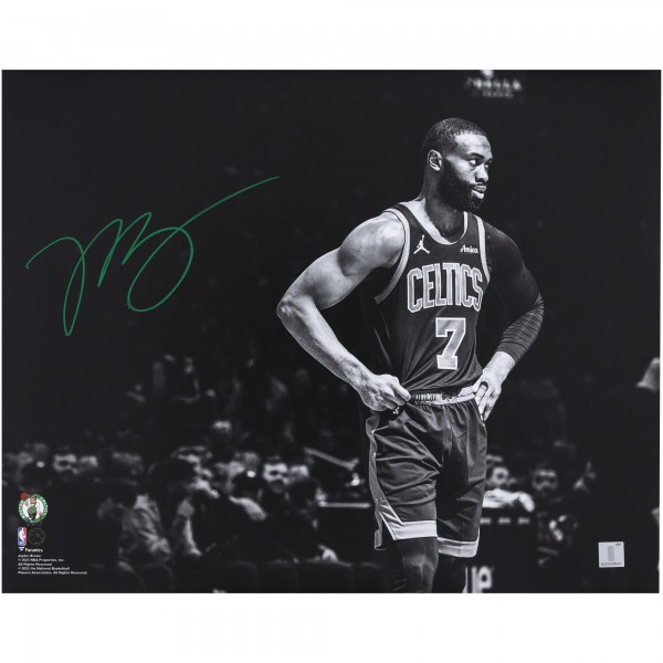 Jaylen Brown Boston Celtics Autographed Fanatics Authentic 16 x 20 Black & White Photograph - Signed in Green Ink