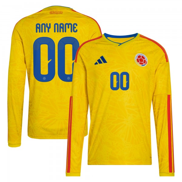 Colombia National Team adidas FIFA x World Cup 2026 Home Replica Long Sleeve Custom Jersey - Yellow