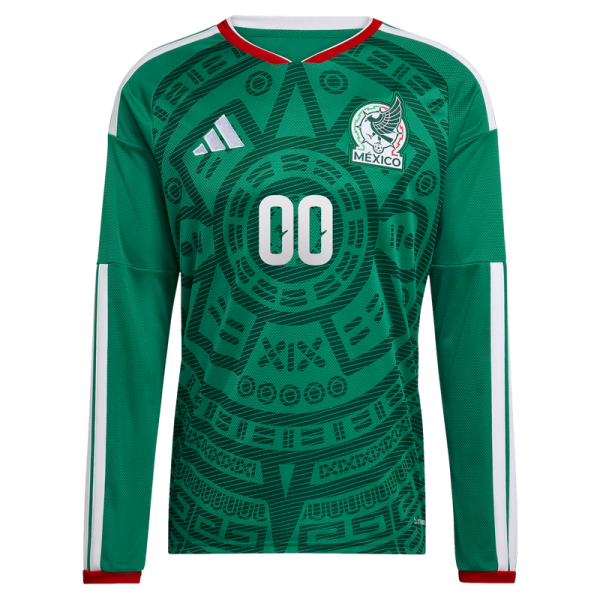 Mexico National Team adidas 2026 Home Replica Long Sleeve Custom Jersey - Green