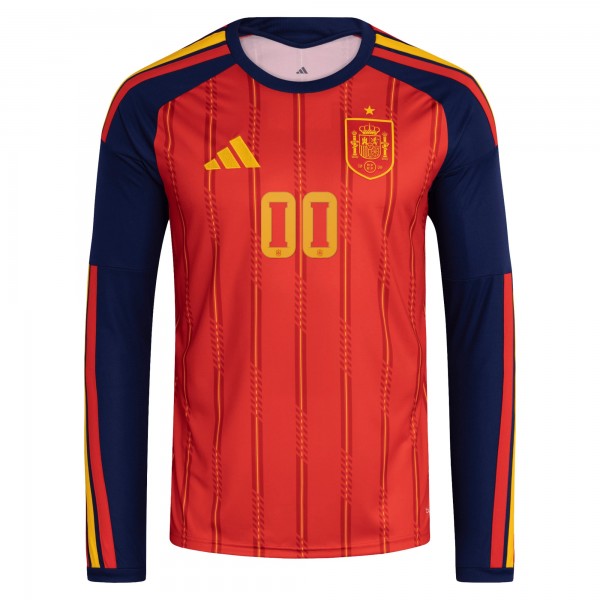 Spain National Team adidas FIFA x World Cup 2026 Home Replica Long Sleeve Custom Jersey - Red