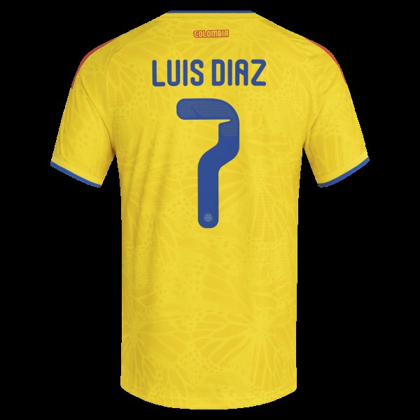 Джерси Luis Diaz Colombia National Team adidas 2026 Home Authentic - Yellow