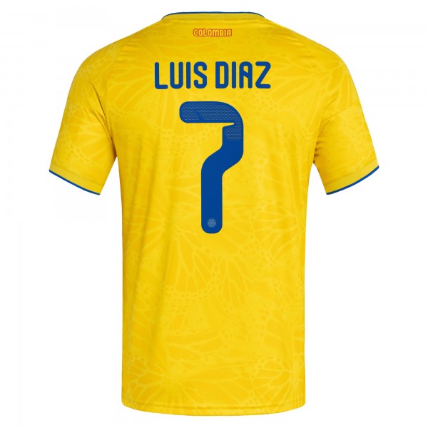 Luis Diaz Colombia National Team adidas 2026 Home Replica Jersey - Yellow