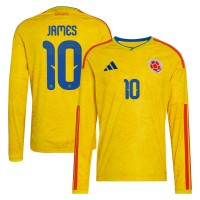 James Rodriguez Colombia National Team adidas 2026 Home Replica Long Sleeve Jersey - Yellow