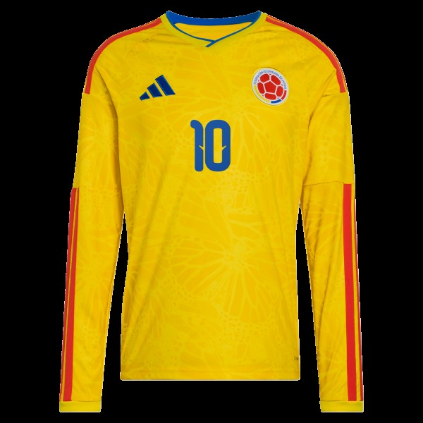 James Rodriguez Colombia National Team adidas 2026 Home Replica Long Sleeve Jersey - Yellow