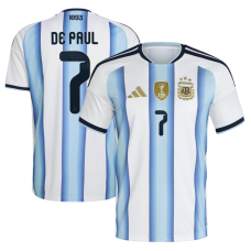 Rodrigo De Paul Argentina National Team adidas 2026 Home Replica Jersey - White