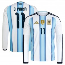 Angel Di Maria Argentina National Team adidas 2026 Home Replica Long Sleeve Jersey - White