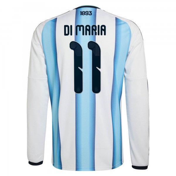 Angel Di Maria Argentina National Team adidas 2026 Home Replica Long Sleeve Jersey - White