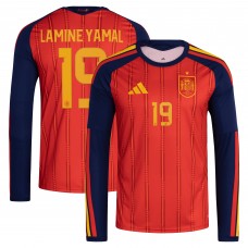 Lamine Yamal Spain National Team adidas 2026 Home Replica Long Sleeve Jersey - Red