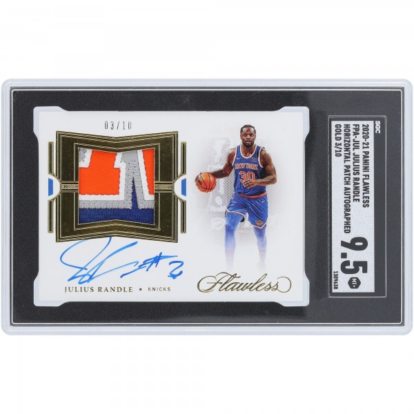 Julius Randle New York Knicks Autographed 2020-21 Panini Flawless Gold Horizontal Patch 4 Color Relic #FPA-JUL #3/10 SGC Authenticated 9.5 Card