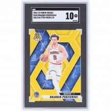 Brandin Podziemski Golden State Warriors 2024-25 Panini Mosaic Gold Glitter Prizm #105 #1/5 SGC Authenticated 10 Card